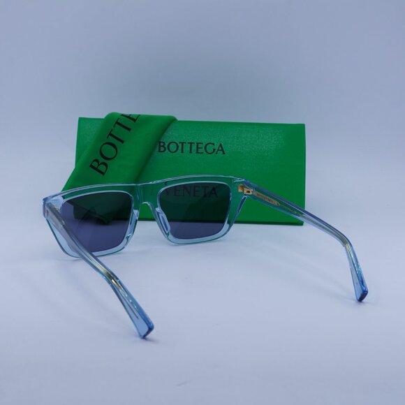 Bottega Veneta BV1291S 003 Rectangle Sunglasses - Transparent Blue/Blue main image 4